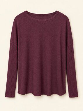 Buffalo David Bitton Long Sleeve Crewneck Top - Maroon XL